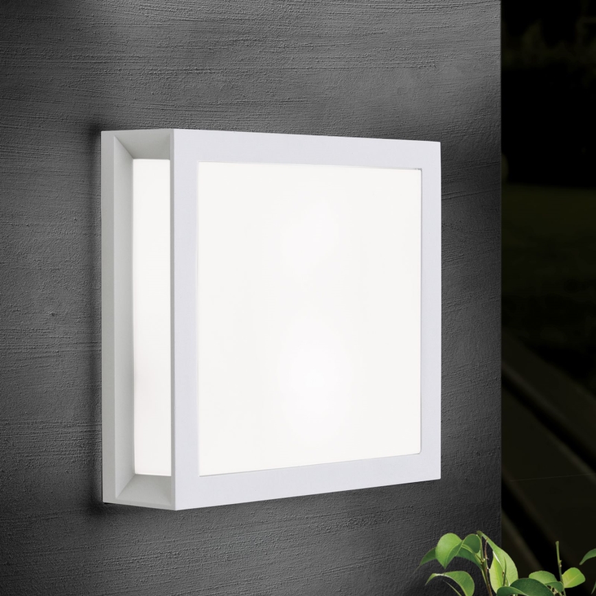Außenleuchte HENRY 2xE27/15W/230V 26x26 cm IP44 weiß