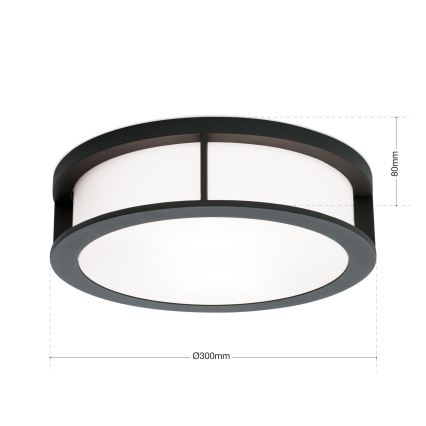 Außenleuchte HENRY 2xE27/15W/230V Ø 30 cm IP44 anthrazit