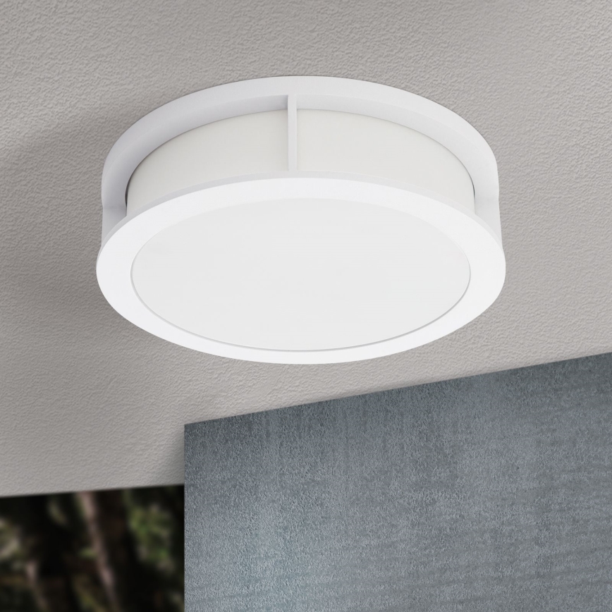 Außenleuchte HENRY 2xE27/15W/230V Ø 30 cm IP44 weiß