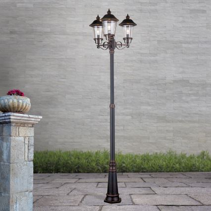 Außenleuchte KENZO 3xE27/100W/230V IP44 bronzen/Patina