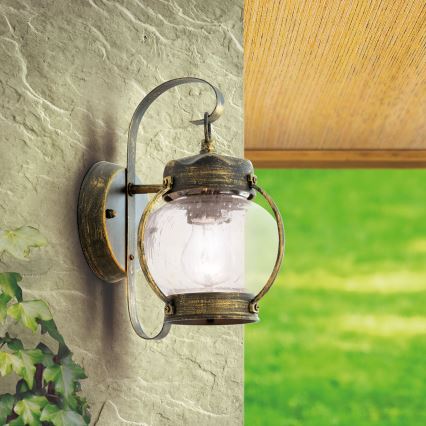 Außenwandleuchte TAVERNA 1xE27/60W/230V IP23 Bronze/Patina