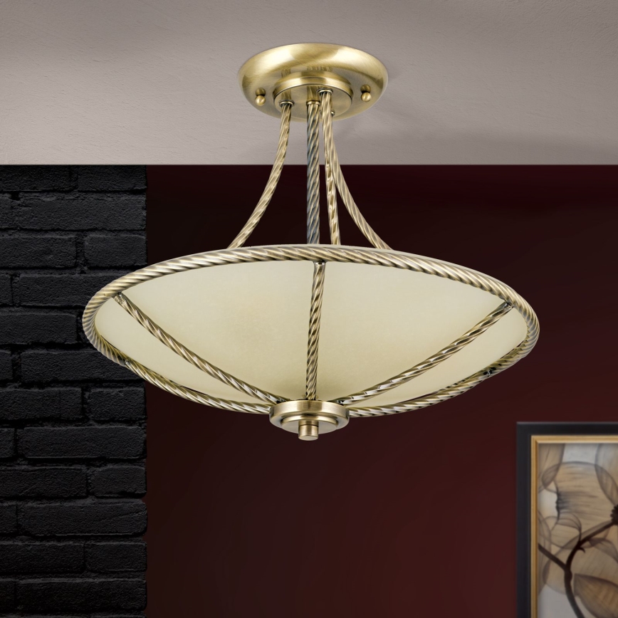 Deckenleuchte an Stange MAURO 3xE27/60W/230V d 42 cm bronzen