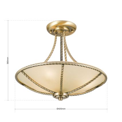 Deckenleuchte an Stange MAURO 3xE27/60W/230V d 42 cm bronzen