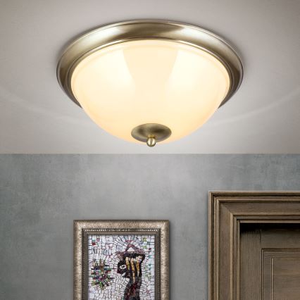 Deckenleuchte AUSTRIAN OLD LAMP 3xE27/60W/230V d 50 cm bronzen/beige