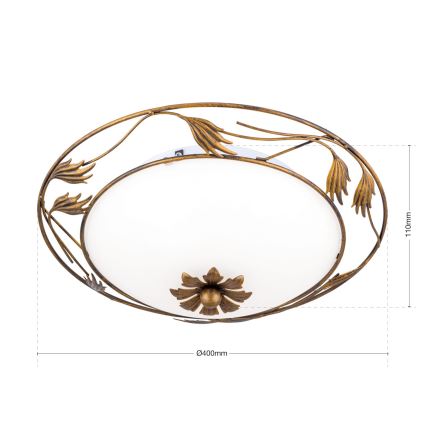 Deckenleuchte FLEUR 2xE27/60W/230V d 40 cm bronzen