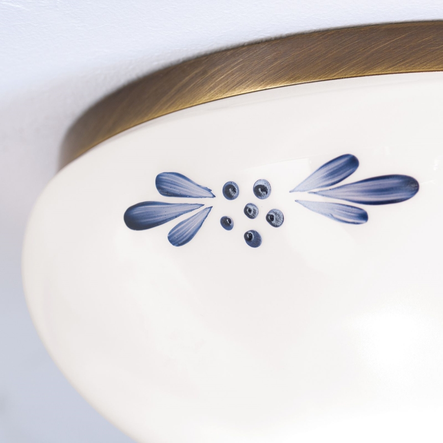 Deckenleuchte LANDHAUS 1xE27/60W/230V d 21 cm bronzen/weiß