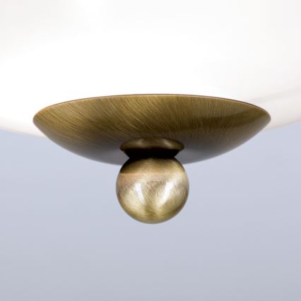 Deckenleuchte LANDHAUS 1xE27/60W/230V d 21 cm bronzen/weiß