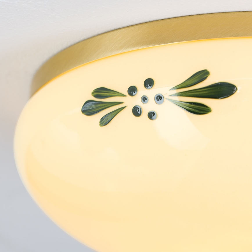 Deckenleuchte LANDHAUS 1xE27/60W/230V d 21 cm Messing/beige