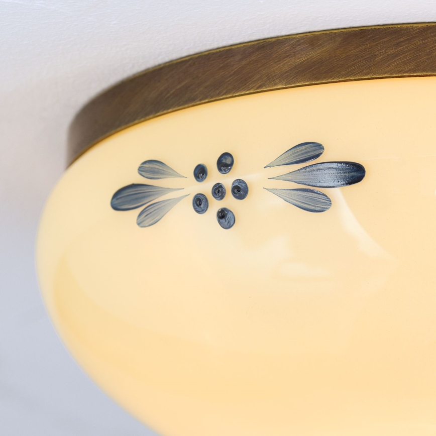 Deckenleuchte LANDHAUS 1xE27/60W/230V Ø 21 cm Bronze/Beige/Blau