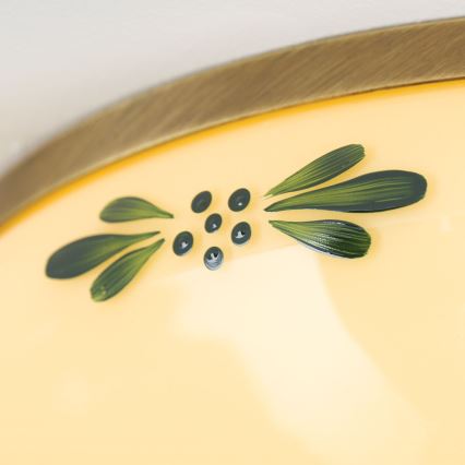 Deckenleuchte LANDHAUS 2xE27/60W/230V d 28 cm bronzen/beige