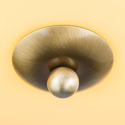 Deckenleuchte LANDHAUS 2xE27/60W/230V d 28 cm Messing/beige