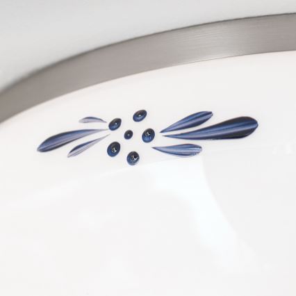 Deckenleuchte LANDHAUS 2xE27/60W/230V d 28 cm matt Chrom/weiß