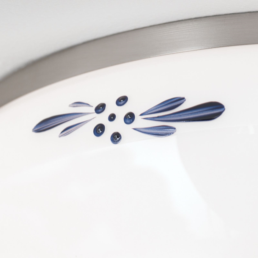 Deckenleuchte LANDHAUS 2xE27/60W/230V d 28 cm matt Chrom/weiß