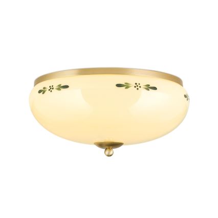 Deckenleuchte LANDHAUS 3xE27/60W/230V d 35 cm Messing/beige