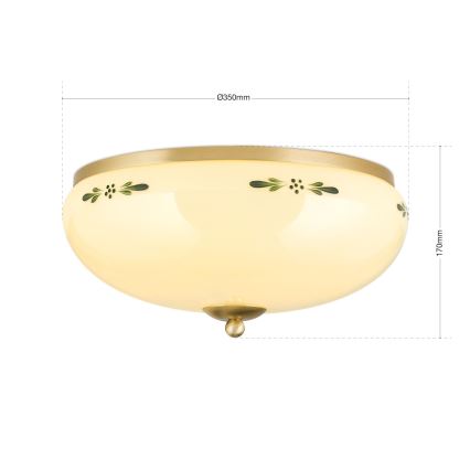 Deckenleuchte LANDHAUS 3xE27/60W/230V d 35 cm Messing/beige