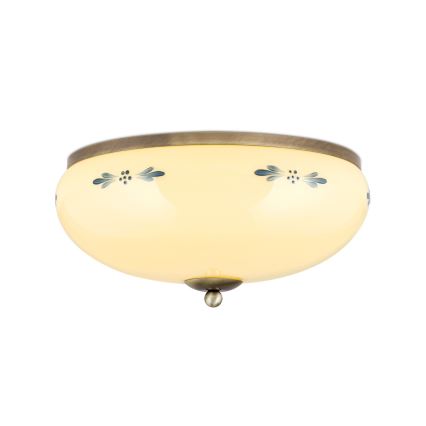 Deckenleuchte LANDHAUS 3xE27/60W/230V Ø 35 cm Bronze/Beige/Blau