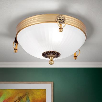 Deckenleuchte ROCCA 2xE27/60W/230V d 31 cm bronzen/weiß