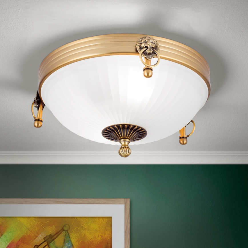 Deckenleuchte ROCCA 2xE27/60W/230V d 31 cm bronzen/weiß