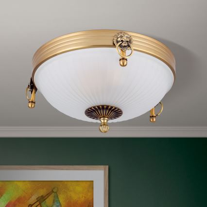 Deckenleuchte ROCCA 2xE27/60W/230V d 31 cm bronzen/weiß