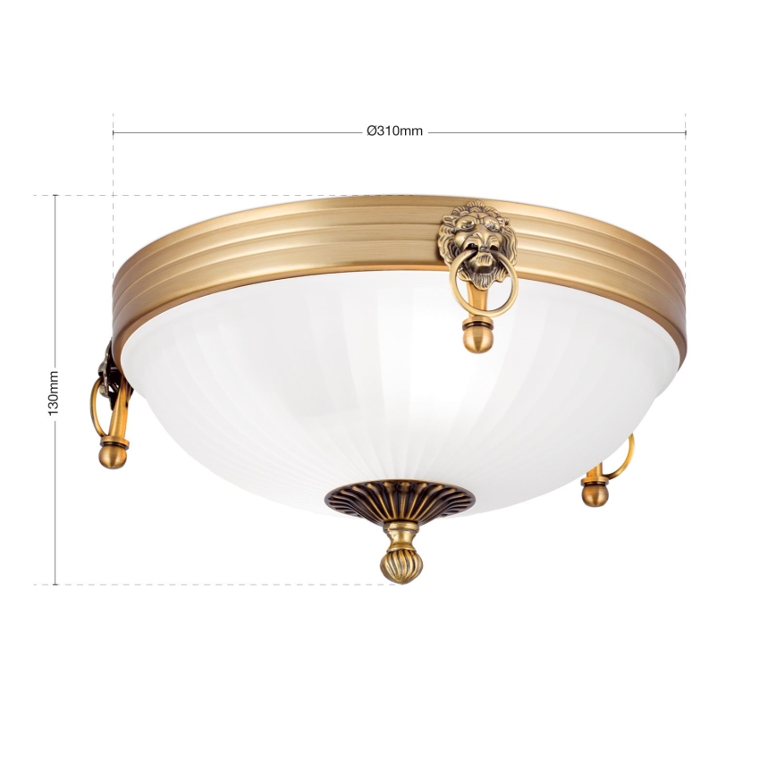 Deckenleuchte ROCCA 2xE27/60W/230V d 31 cm bronzen/weiß