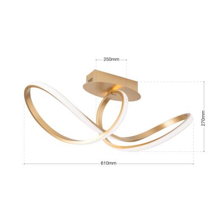 Dimmbare LED-Anbauleuchte CIRCUS LED/30W/230V golden