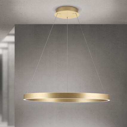 dimmbare LED-Hängeleuchte an Kabel KOLK LED/80W/230V 2700/3000/4000K Ø 80 cm goldfarben