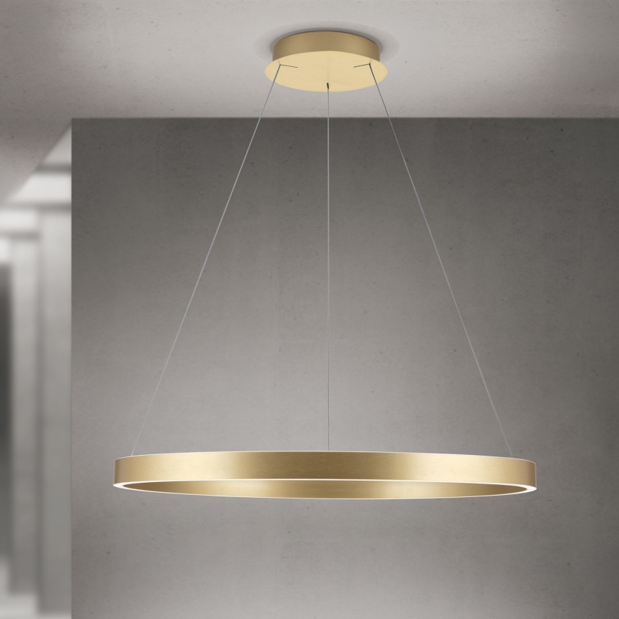 dimmbare LED-Hängeleuchte an Kabel KOLK LED/80W/230V 2700/3000/4000K Ø 80 cm goldfarben