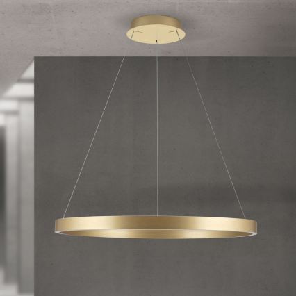 dimmbare LED-Hängeleuchte an Kabel KOLK LED/80W/230V 2700/3000/4000K Ø 80 cm goldfarben