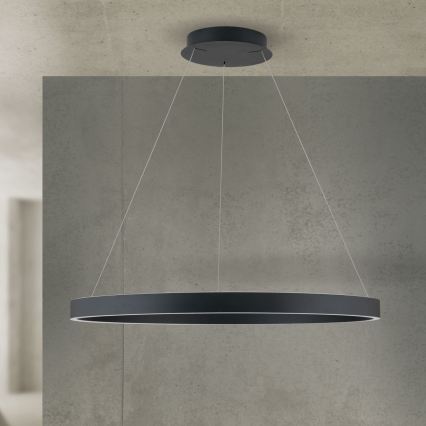 LED-dimmbare Pendelleuchte an Kabel KOLK LED/80W/230V 2700/3000/4000K Ø 80 cm schwarz