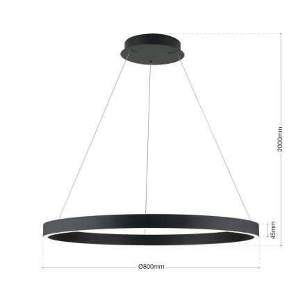 LED-dimmbare Pendelleuchte an Kabel KOLK LED/80W/230V 2700/3000/4000K Ø 80 cm schwarz