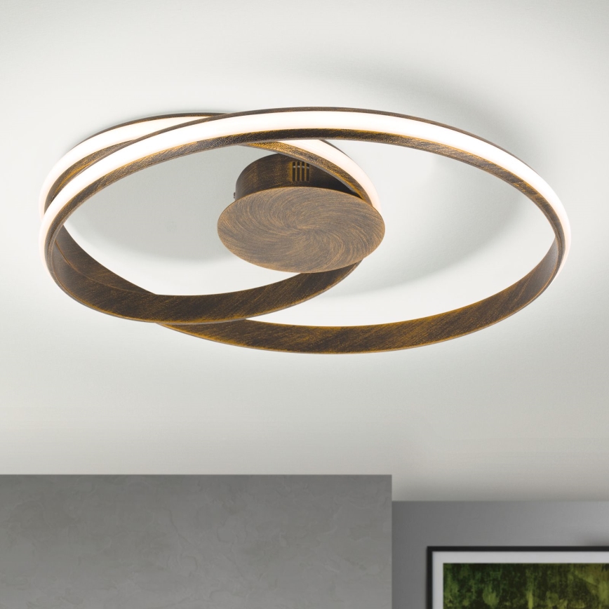 Dimmbare LED-Deckenleuchte CIRCUS LED/30W/230V braun/Patina