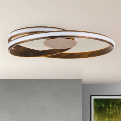 Dimmbare LED-Deckenleuchte CIRCUS LED/30W/230V braun/Patina