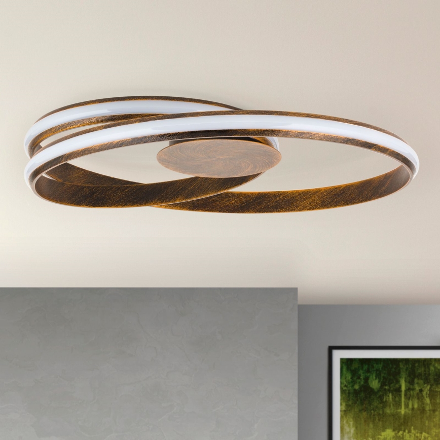 Dimmbare LED-Deckenleuchte CIRCUS LED/30W/230V braun/Patina