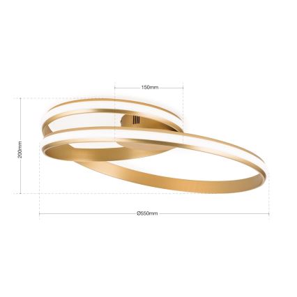 Dimmbare LED-Deckenleuchte CIRCUS LED/30W/230V golden