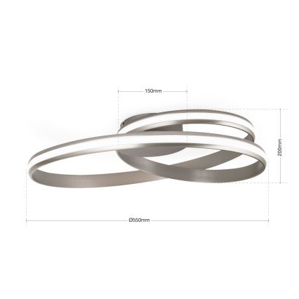 Dimmbare LED-Deckenleuchte CIRCUS LED/30W/230V silbern