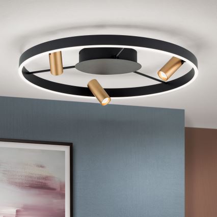 Dimmbare LED-Deckenleuchte BERLIN LED/50W/230V schwarz/golden