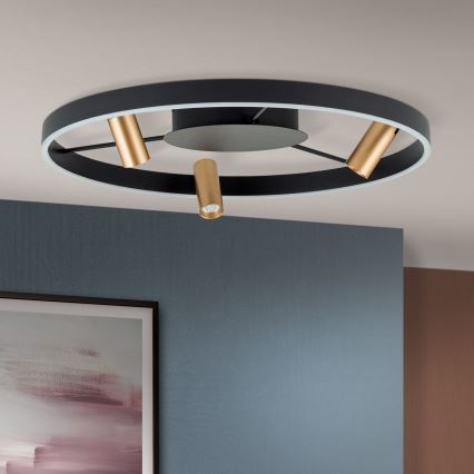 Dimmbare LED-Deckenleuchte BERLIN LED/50W/230V schwarz/gold