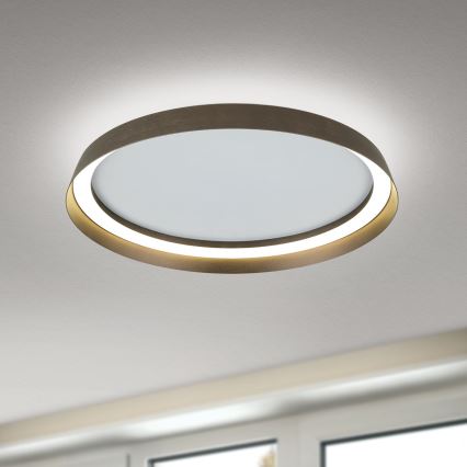 Dimmbare LED-Deckenleuchte MANTA LED/38W/230V 2700/3000/4000K d 45 cm braun