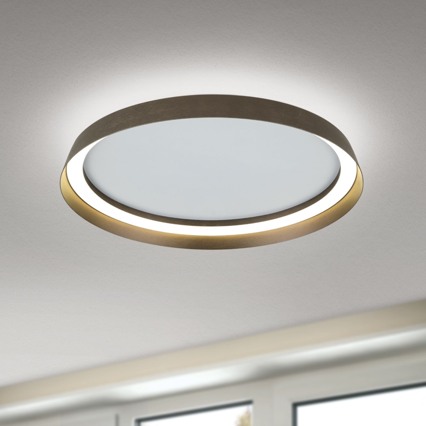 Dimmbare LED-Deckenleuchte MANTA LED/38W/230V 2700/3000/4000K d 45 cm braun