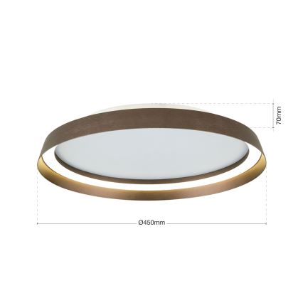 Dimmbare LED-Deckenleuchte MANTA LED/38W/230V 2700/3000/4000K d 45 cm braun