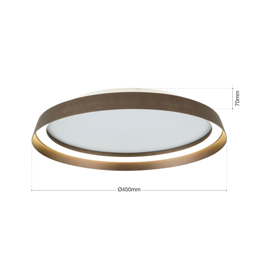 Dimmbare LED-Deckenleuchte MANTA LED/38W/230V 2700/3000/4000K d 45 cm braun