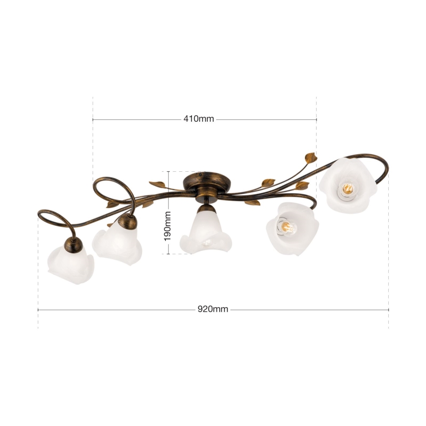 Anbauleuchte SISI 5xE14/40W/230V bronzen/Patina