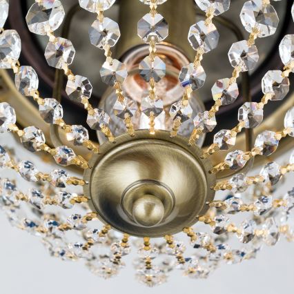 Kristall-Deckenleuchte PLAFOND 1xE27/40W/230V d 26 cm bronzen