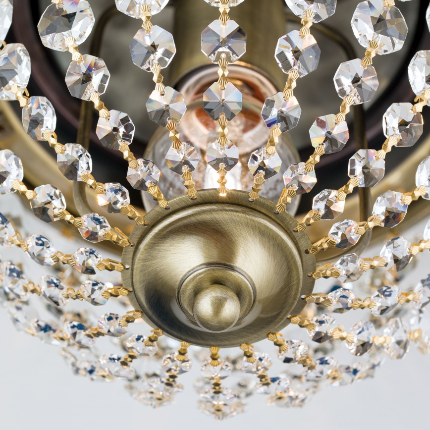 Kristall-Deckenleuchte PLAFOND 1xE27/40W/230V d 26 cm bronzen