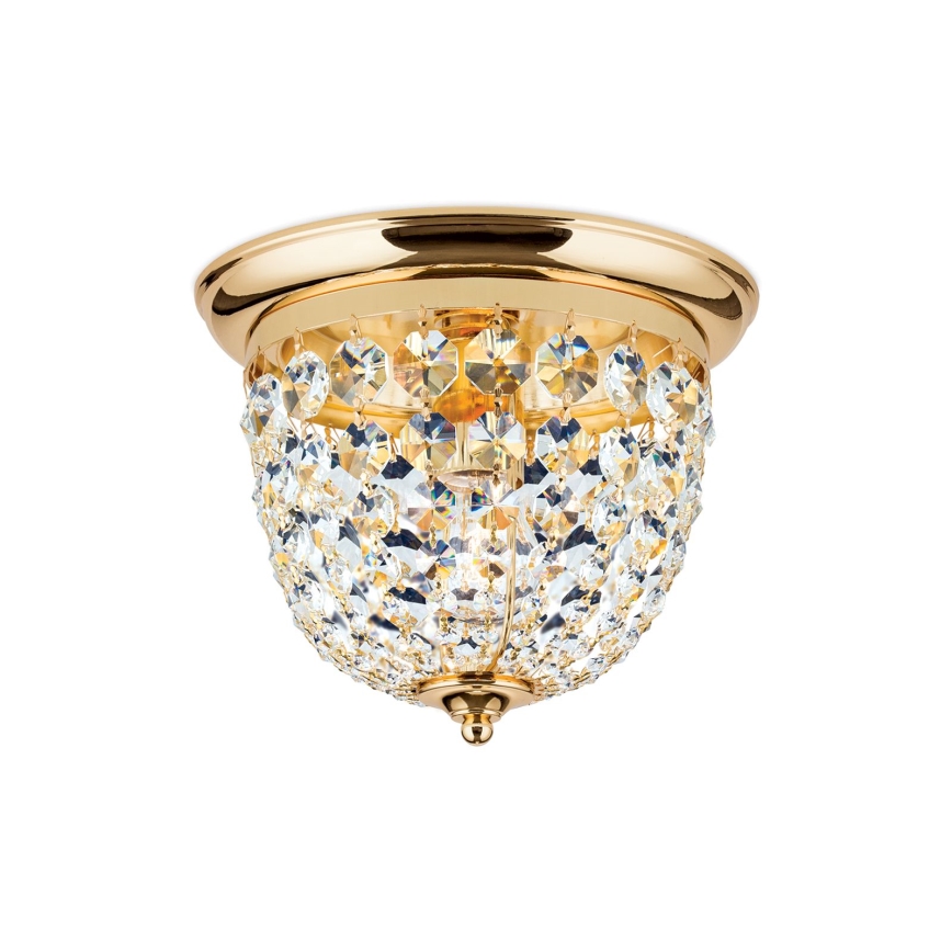 Kristall-Deckenleuchte PLAFOND 1xE27/40W/230V d 26 cm golden
