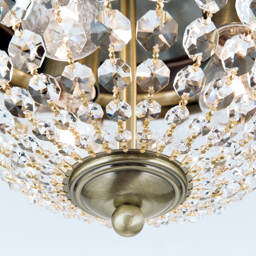 Kristall-Deckenleuchte PLAFOND 3xE27/40W/230V d 35 cm bronzen