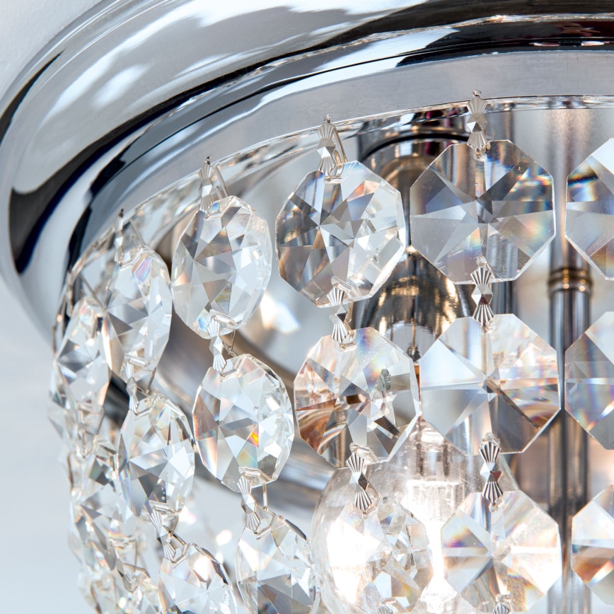 Kristall-Deckenleuchte PLAFOND 3xE27/40W/230V d 35 cm glänzendes Chrom