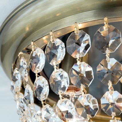 Kristall-Deckenleuchte PLAFOND 6xE27/40W/230V d 47 cm bronzen
