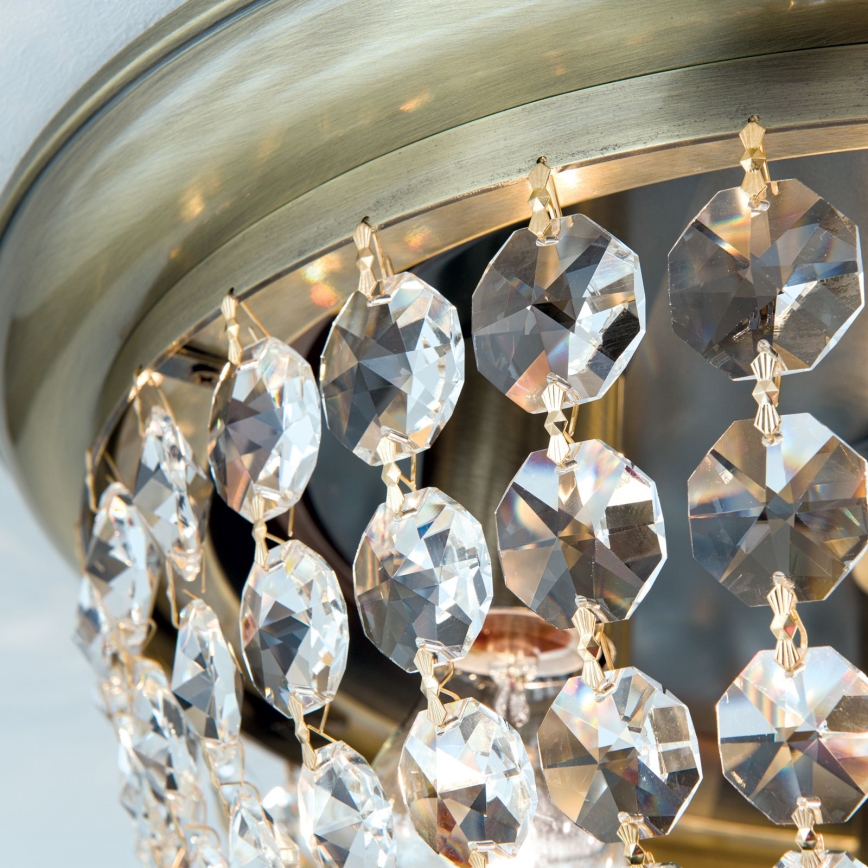 Kristall-Deckenleuchte PLAFOND 6xE27/40W/230V d 47 cm bronzen