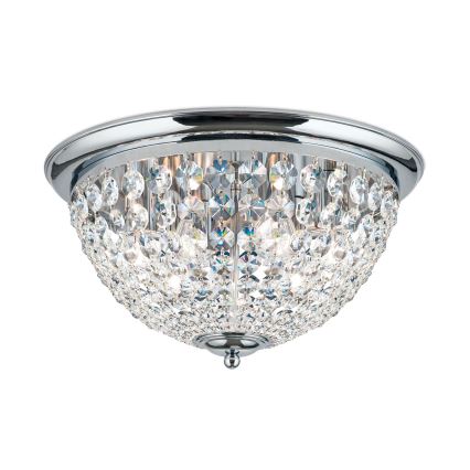 Kristall-Deckenleuchte PLAFOND 6xE27/40W/230V d 47 cm glänzendes Chrom